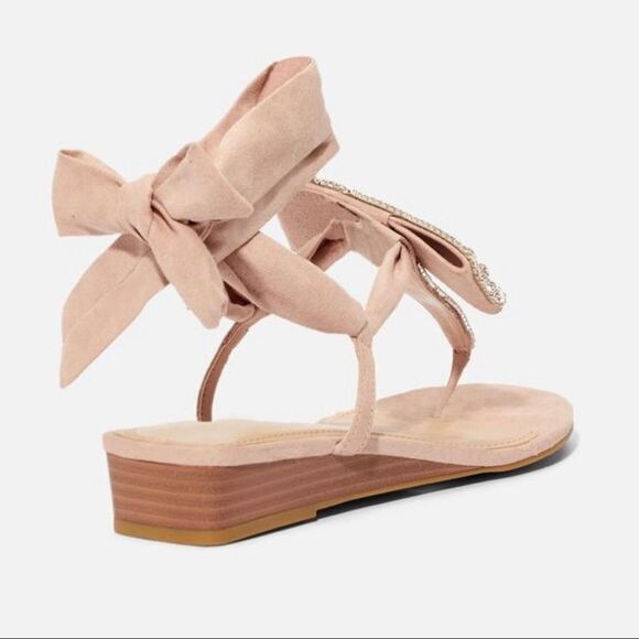 JustFab Blush Wrap Up Flat Sandals - Size 6.5 - Picture 3 of 16